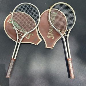 Pair Vintage Spalding Tennis Racquet